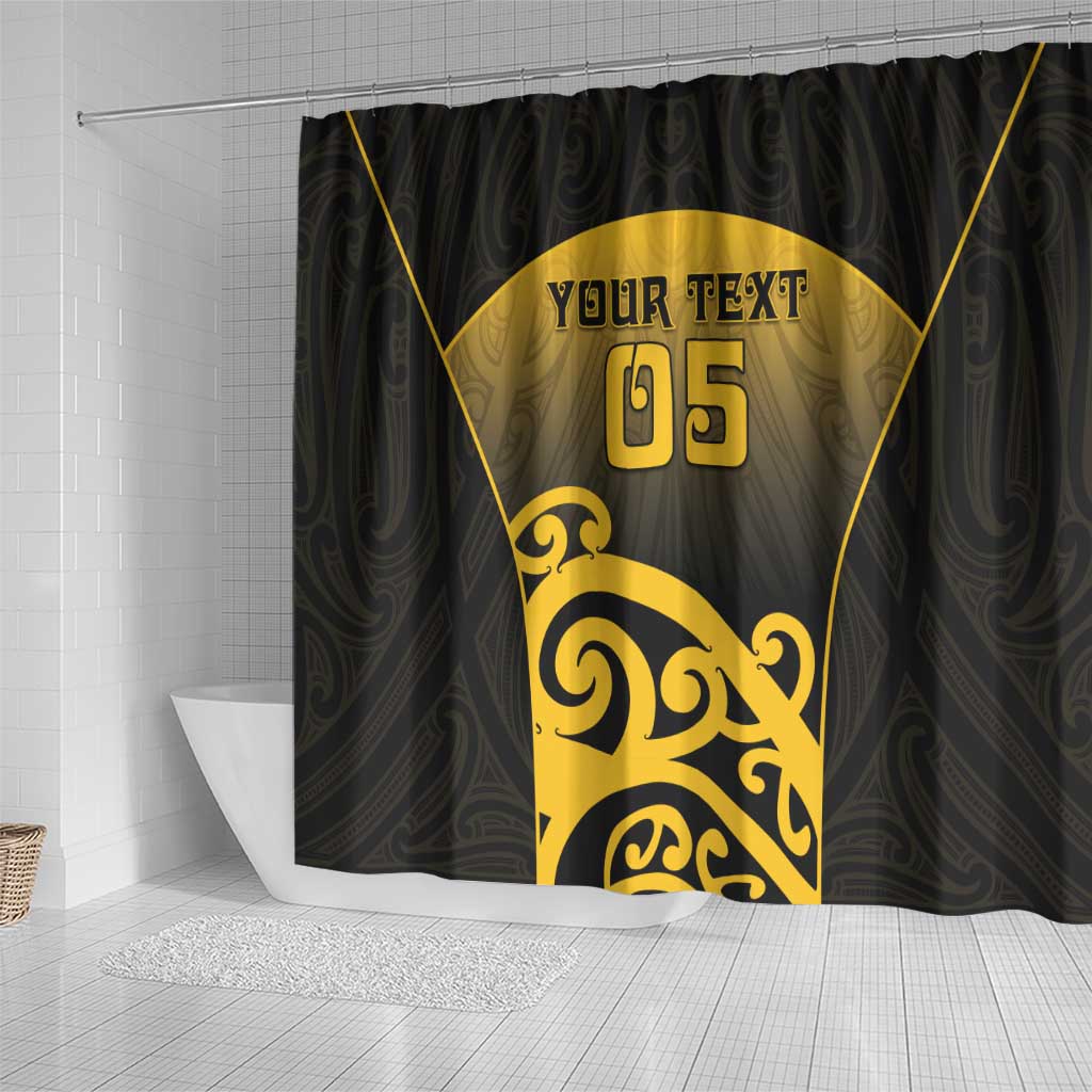 Custom Motueka High School Shower Curtain Maori Koru Pattern