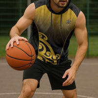 Custom Motueka High School Sleeveless Hoodie Maori Koru Pattern