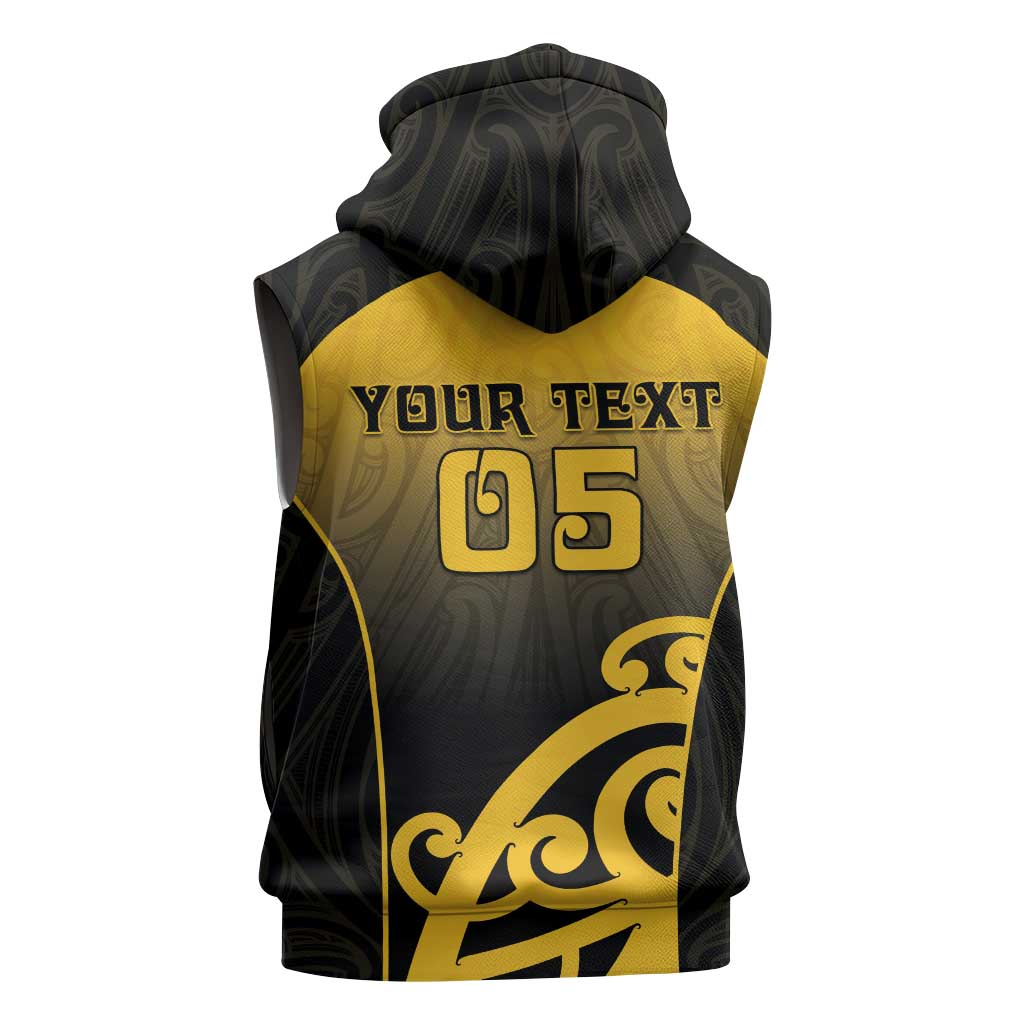 Custom Motueka High School Sleeveless Zip Hoodie Maori Koru Pattern