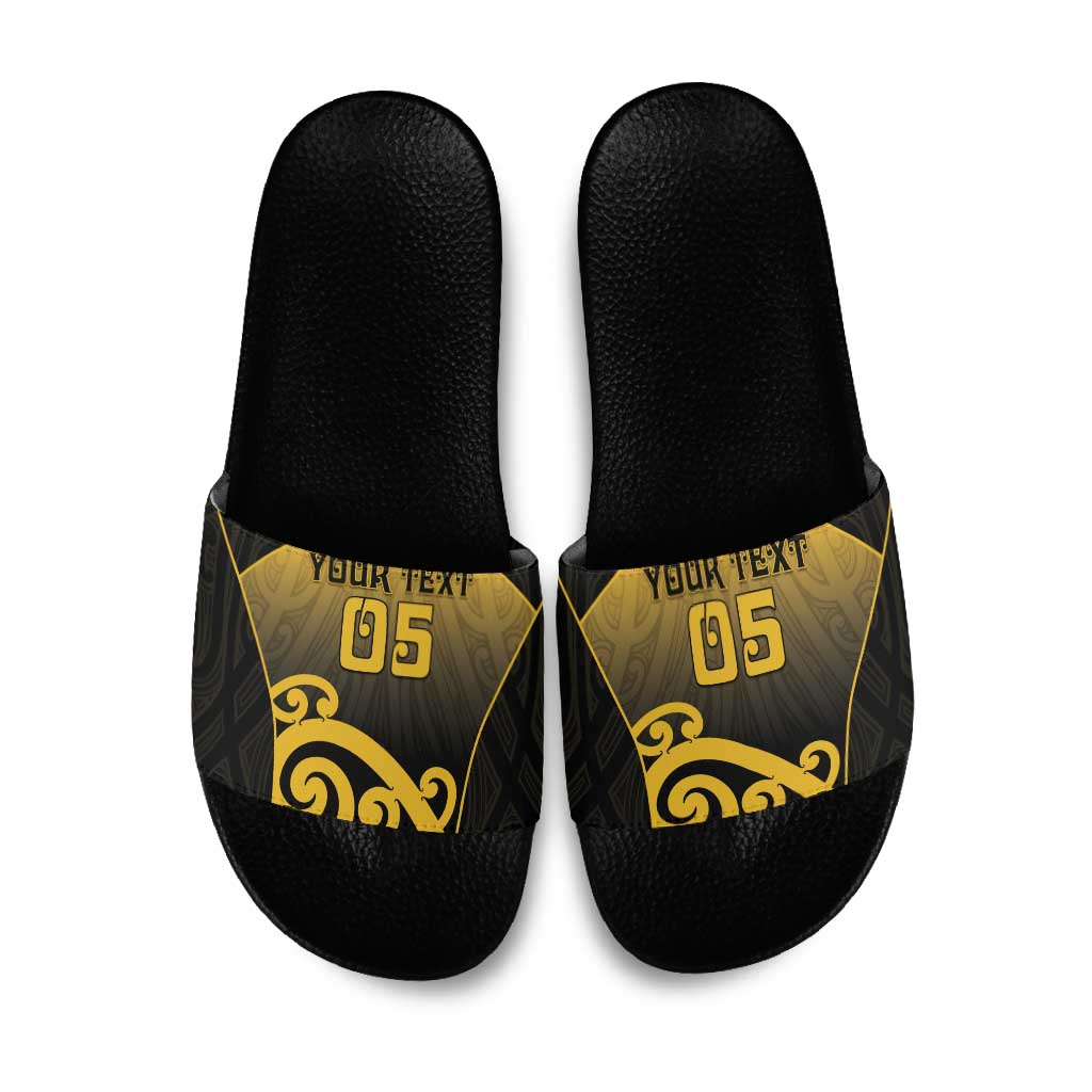 Custom Motueka High School Slide Sandals Maori Koru Pattern
