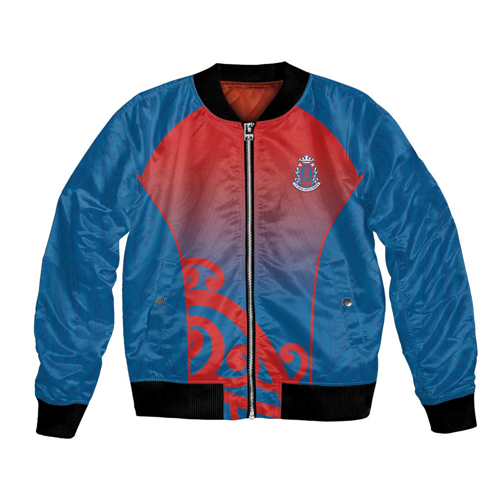 Custom St Joseph's Maori Girls' College Bomber Jacket Maori Koru Pattern