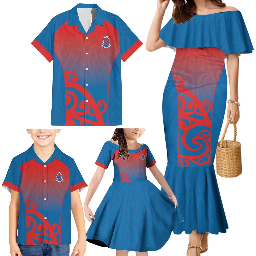 Custom St Joseph's Maori Girls' College Family Matching Mermaid Dress and Hawaiian Shirt Maori Koru Pattern LT05 - Polynesian Pride