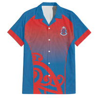 Custom St Joseph's Maori Girls' College Family Matching Puletasi and Hawaiian Shirt Maori Koru Pattern LT05 Dad's Shirt - Short Sleeve Blue - Polynesian Pride