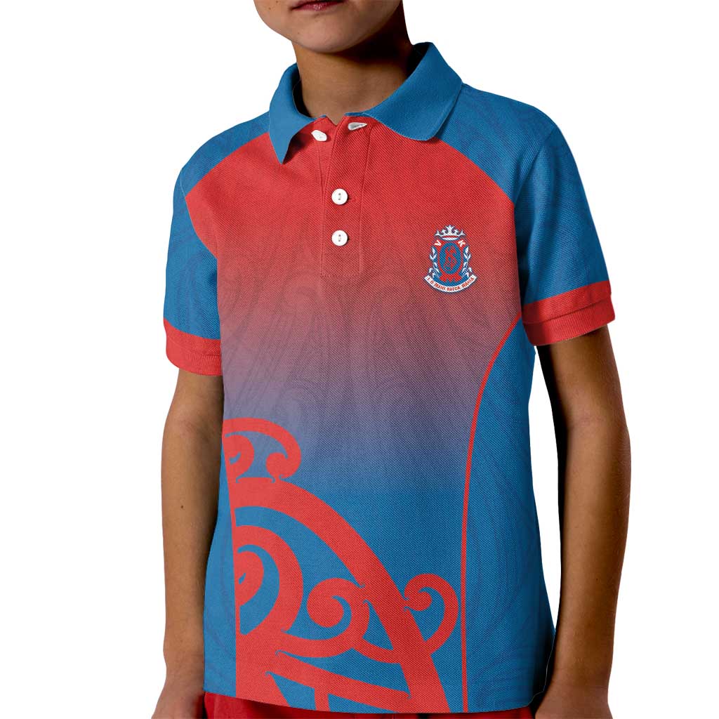 Custom St Joseph's Maori Girls' College Kid Polo Shirt Maori Koru Pattern