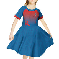 Custom St Joseph's Maori Girls' College Kid Short Sleeve Dress Maori Koru Pattern