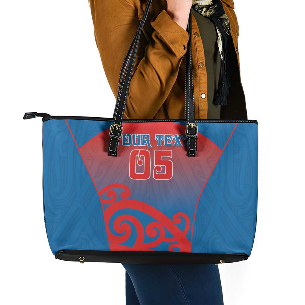 Custom St Joseph's Maori Girls' College Leather Tote Bag Maori Koru Pattern