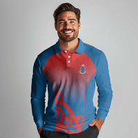 Custom St Joseph's Maori Girls' College Long Sleeve Polo Shirt Maori Koru Pattern