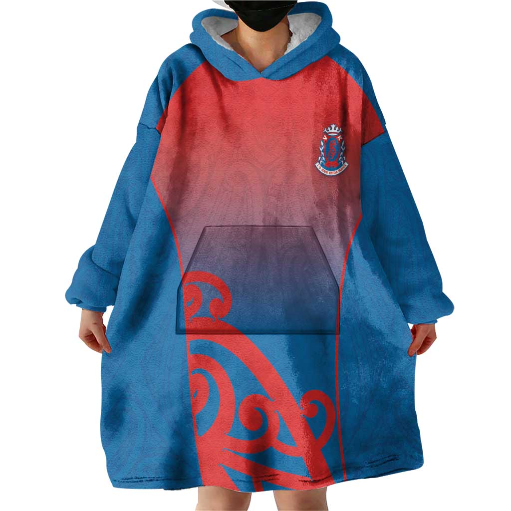 Custom St Joseph's Maori Girls' College Wearable Blanket Hoodie Maori Koru Pattern
