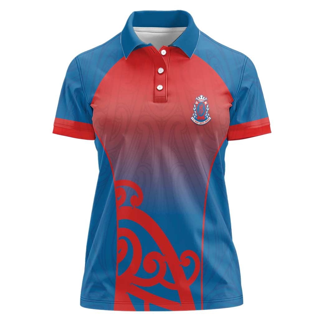 Custom St Joseph's Maori Girls' College Women Polo Shirt Maori Koru Pattern