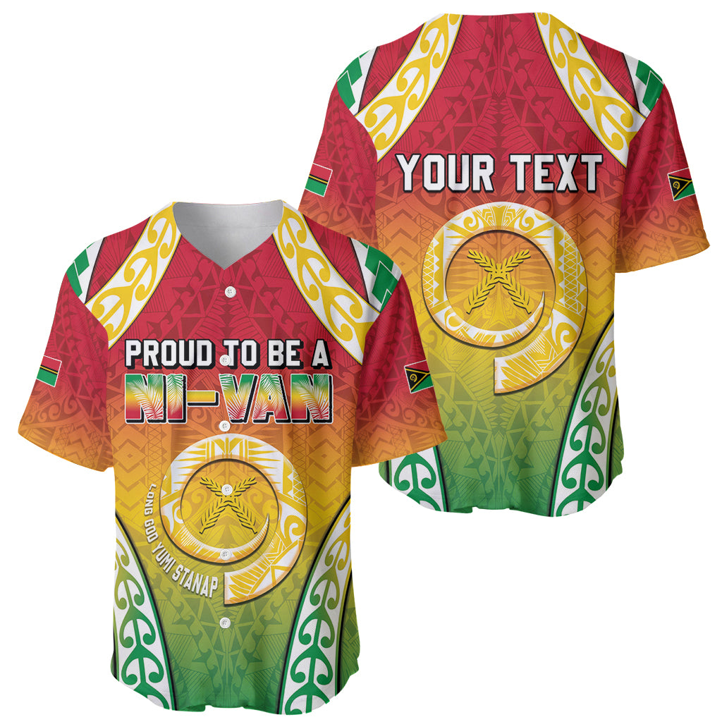Personalised Vanuatu Baseball Jersey Proud To Be A Ni-Van With Tribal Pattern