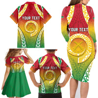 Personalised Vanuatu Family Matching Long Sleeve Bodycon Dress and Hawaiian Shirt Proud To Be A Ni-Van With Tribal Pattern LT05 - Polynesian Pride