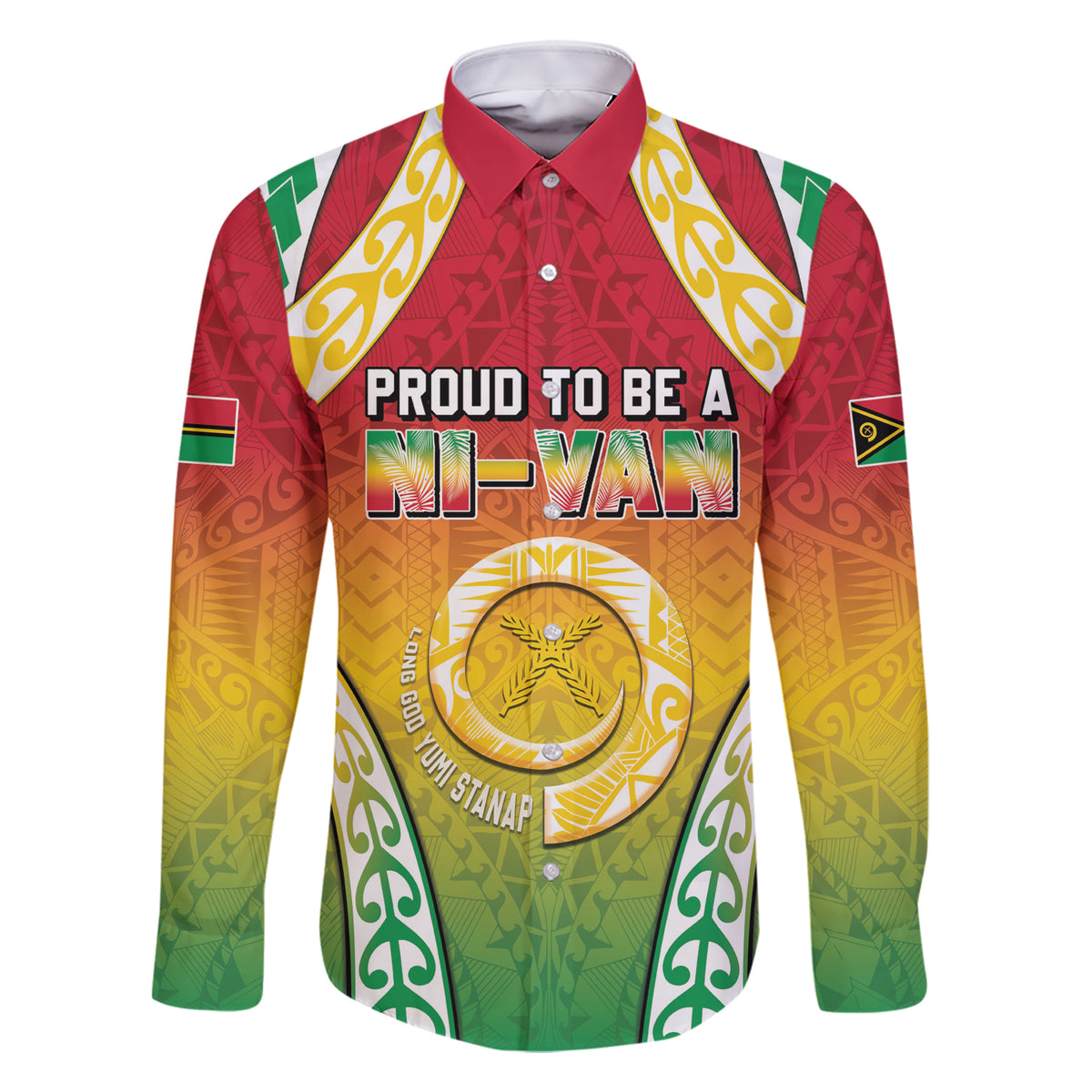 Personalised Vanuatu Family Matching Short Sleeve Bodycon Dress and Hawaiian Shirt Proud To Be A Ni-Van With Tribal Pattern LT05 Dad's Shirt - Long Sleeve Reggae - Polynesian Pride