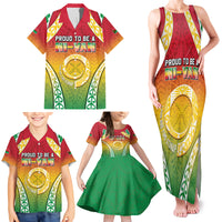Personalised Vanuatu Family Matching Tank Maxi Dress and Hawaiian Shirt Proud To Be A Ni-Van With Tribal Pattern