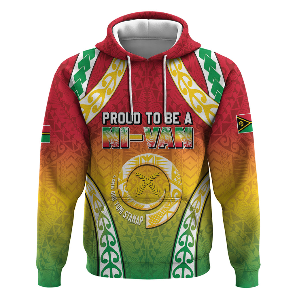 Personalised Vanuatu Hoodie Proud To Be A Ni-Van With Tribal Pattern