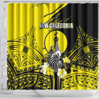 New Caledonia Day Shower Curtain Kanaky Flag Coat Of Arms Polynesian Pattern