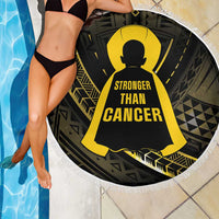Polynesia Childhood Cancer Awareness Beach Blanket You Are Stronger Than Cancer
