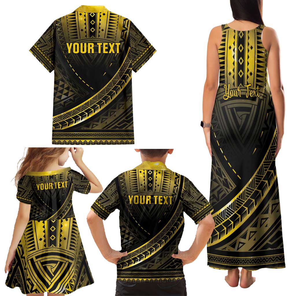 Personalised Polynesia Childhood Cancer Awareness Family Matching Tank Maxi Dress and Hawaiian Shirt You Are Stronger Than Cancer