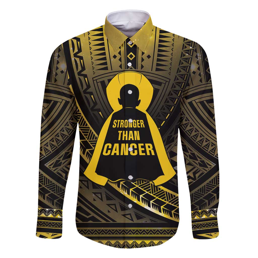 Personalised Polynesia Childhood Cancer Awareness Family Matching Tank Maxi Dress and Hawaiian Shirt You Are Stronger Than Cancer