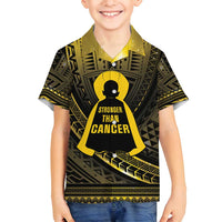 Personalised Polynesia Childhood Cancer Awareness Family Matching Tank Maxi Dress and Hawaiian Shirt You Are Stronger Than Cancer