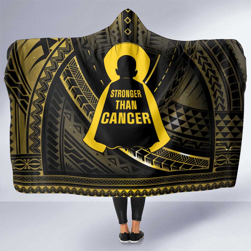 Polynesia Childhood Cancer Awareness Hooded Blanket You Are Stronger Than Cancer