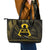 Polynesia Childhood Cancer Awareness Leather Tote Bag You Are Stronger Than Cancer