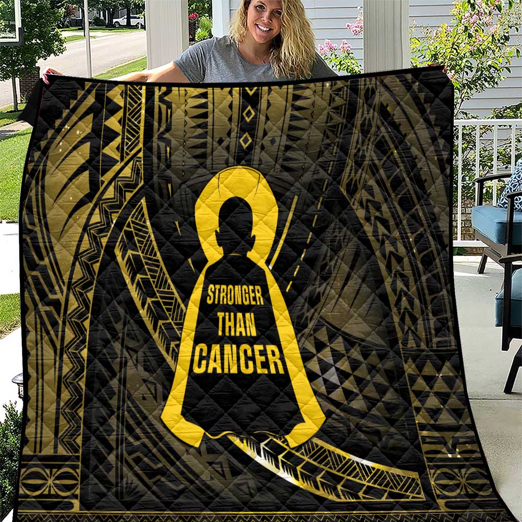 Polynesia Childhood Cancer Awareness Quilt You Are Stronger Than Cancer