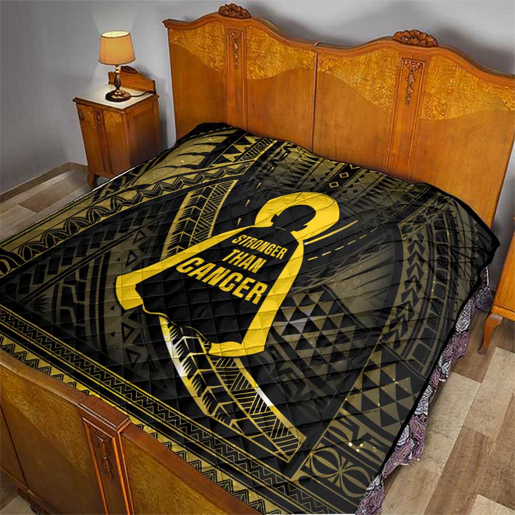 Polynesia Childhood Cancer Awareness Quilt You Are Stronger Than Cancer