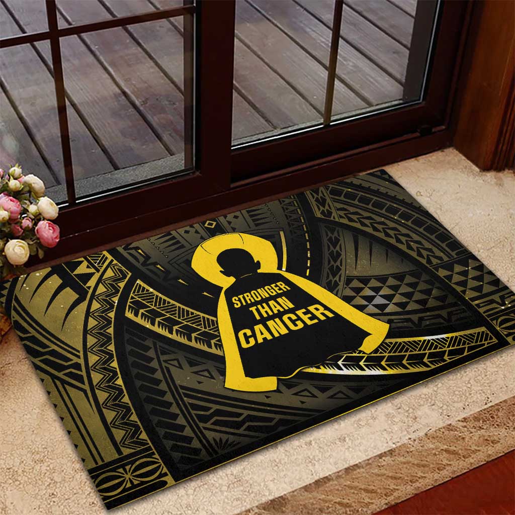Polynesia Childhood Cancer Awareness Rubber Doormat You Are Stronger Than Cancer