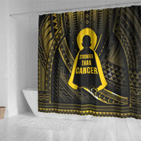 Polynesia Childhood Cancer Awareness Shower Curtain You Are Stronger Than Cancer
