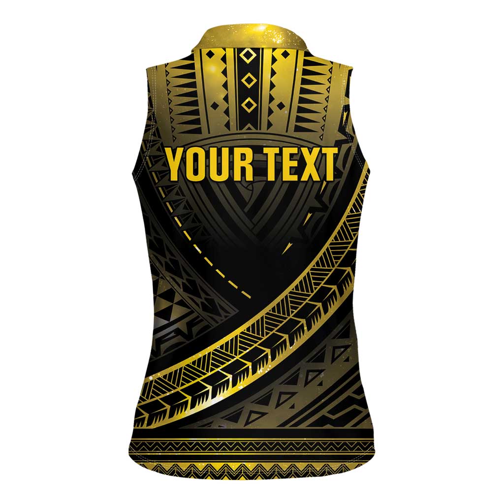 Personalised Polynesia Childhood Cancer Awareness Women Sleeveless Polo Shirt You Are Stronger Than Cancer