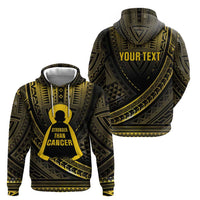 Personalised Polynesia Childhood Cancer Awareness Zip Hoodie You Are Stronger Than Cancer