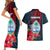 Guam Couples Matching Short Sleeve Bodycon Dress and Hawaiian Shirt Latte Stone Mix Bougainvillea Polynesian Pattern LT05 - Polynesian Pride