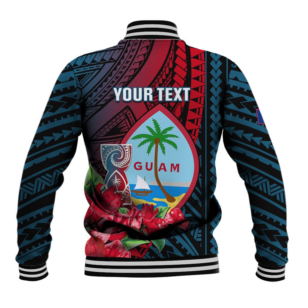 Personalized Guam Baseball Jacket Latte Stone Mix Bougainvillea Polynesian Pattern LT05 - Polynesian Pride