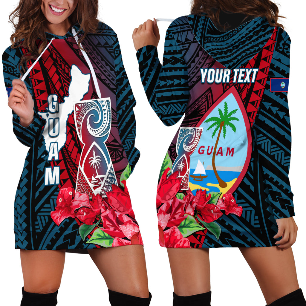 Personalized Guam Hoodie Dress Latte Stone Mix Bougainvillea Polynesian Pattern LT05 - Polynesian Pride