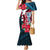 Personalized Guam Mermaid Dress Latte Stone Mix Bougainvillea Polynesian Pattern LT05 Women Blue - Polynesian Pride