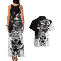 New Zealand Silver Fern Rugby Couples Matching Tank Maxi Dress and Hawaiian Shirt World Cup 2023 Go Aotearoa Maori Pattern LT05 - Polynesian Pride
