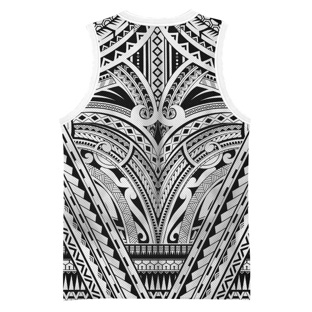 Polynesian Tattoo Inspired Cosplay Costume Basketball Jersey Tribal Warrior White - Polynesian Pride