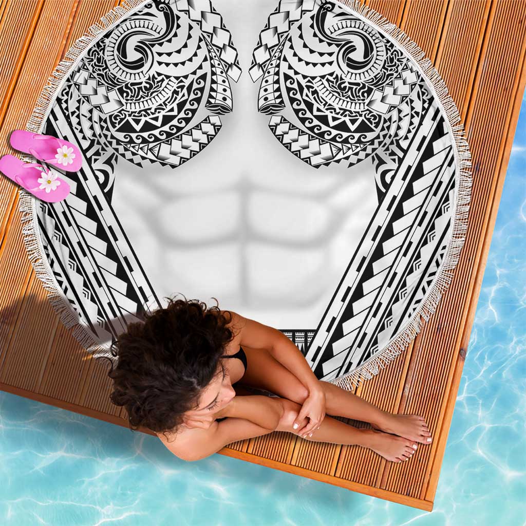 Polynesian Tattoo Inspired Cosplay Costume Beach Blanket Tribal Warrior White - Polynesian Pride