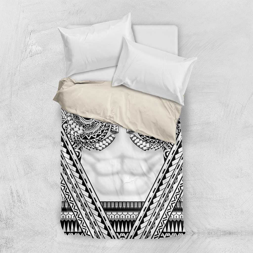 Polynesian Tattoo Inspired Cosplay Costume Bedding Set Tribal Warrior White - Polynesian Pride
