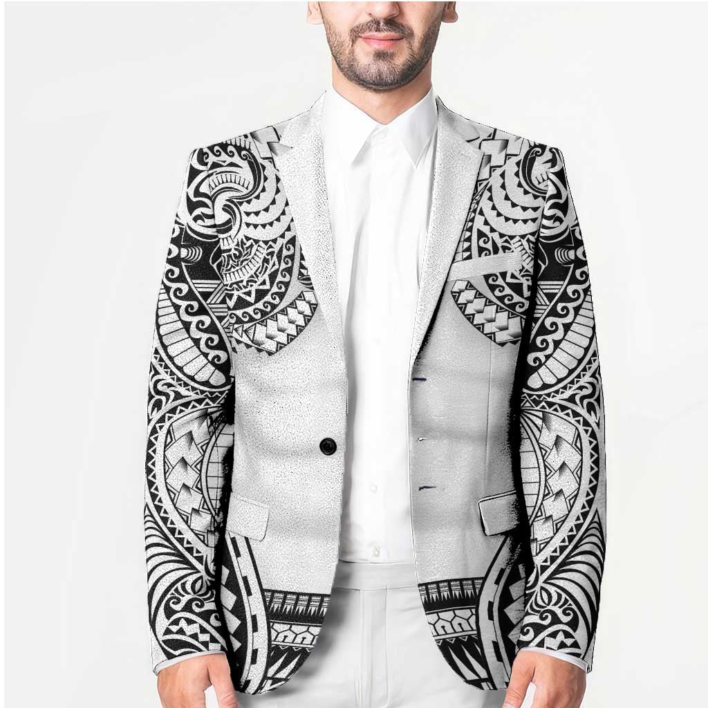 Polynesian Tattoo Inspired Cosplay Costume Blazer Tribal Warrior White - Polynesian Pride