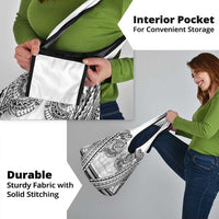 Polynesian Tattoo Inspired Cosplay Costume Grocery Bag Tribal Warrior White - Polynesian Pride