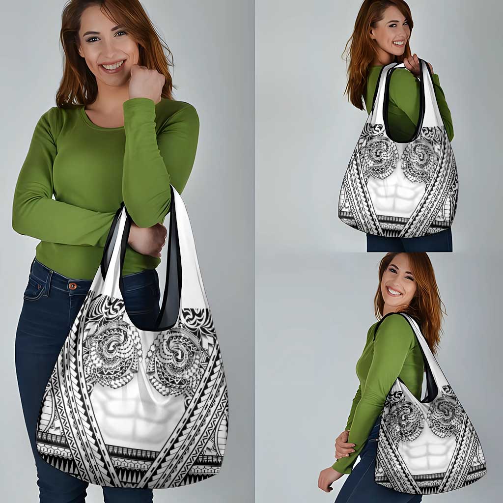 Polynesian Tattoo Inspired Cosplay Costume Grocery Bag Tribal Warrior White - Polynesian Pride