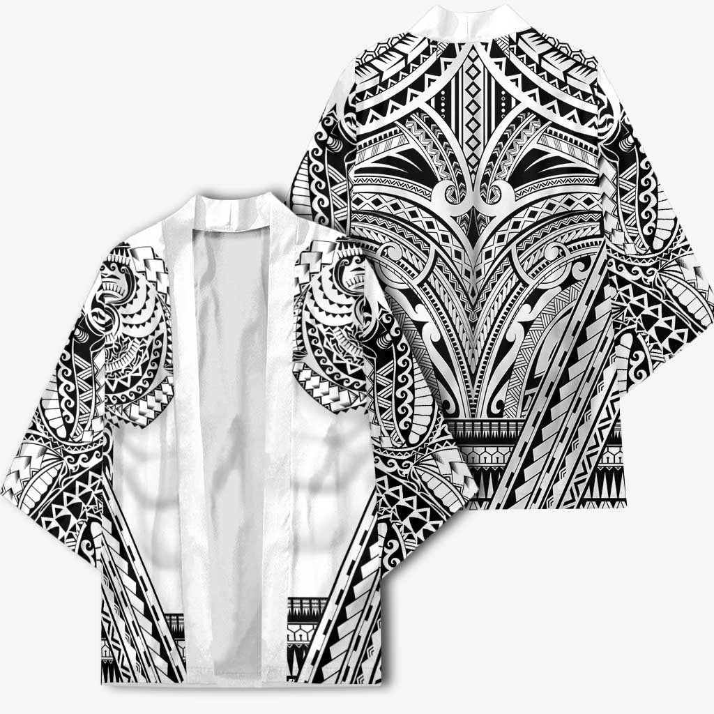 Polynesian Tattoo Inspired Cosplay Costume Kimono Tribal Warrior White - Polynesian Pride