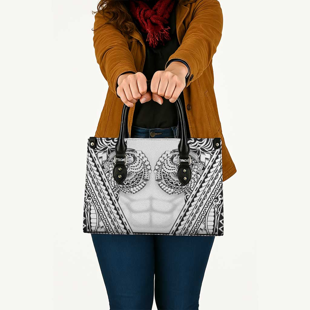 Polynesian Tattoo Inspired Cosplay Costume Leather Bag Tribal Warrior White - Polynesian Pride