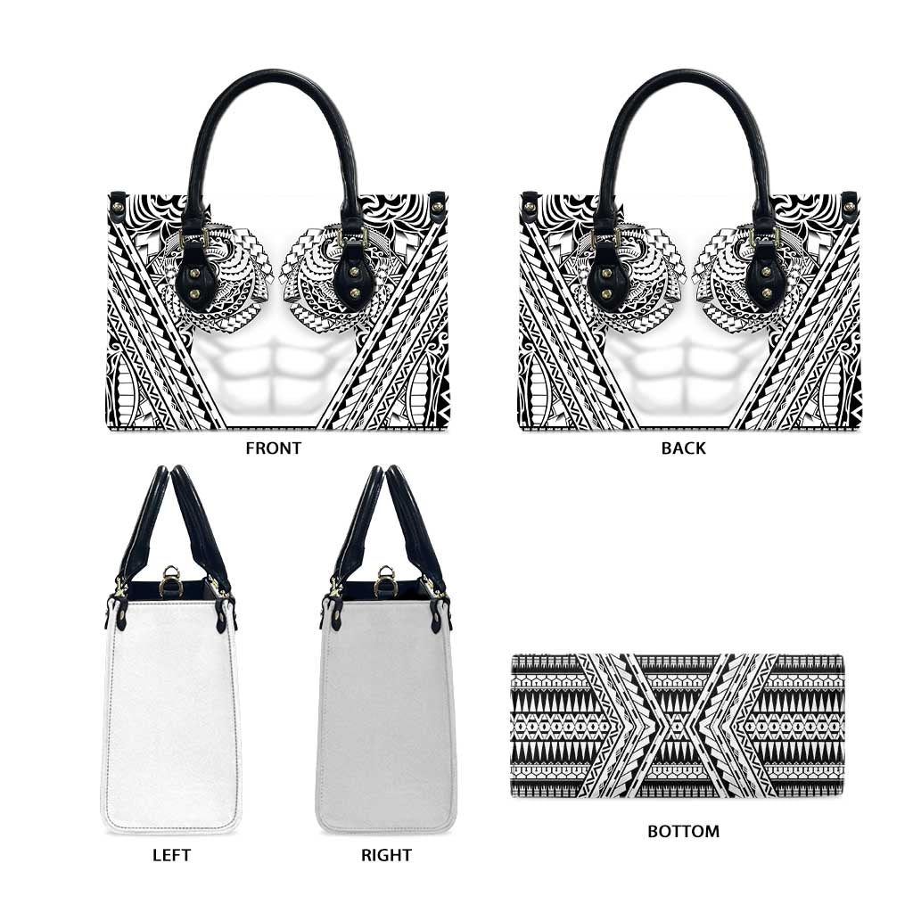 Polynesian Tattoo Inspired Cosplay Costume Leather Bag Tribal Warrior White - Polynesian Pride