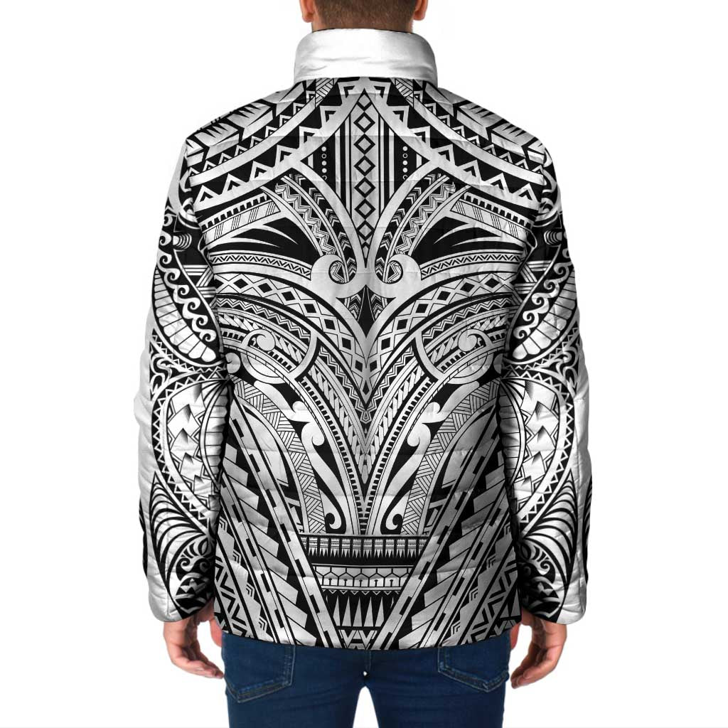 Polynesian Tattoo Inspired Cosplay Costume Padded Jacket Tribal Warrior White - Polynesian Pride