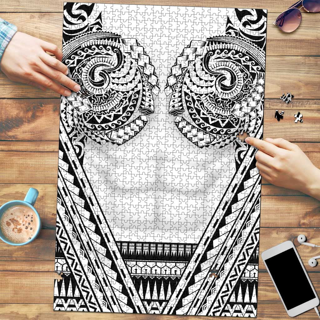 Polynesian Tattoo Inspired Cosplay Costume Puzzle Tribal Warrior White - Polynesian Pride