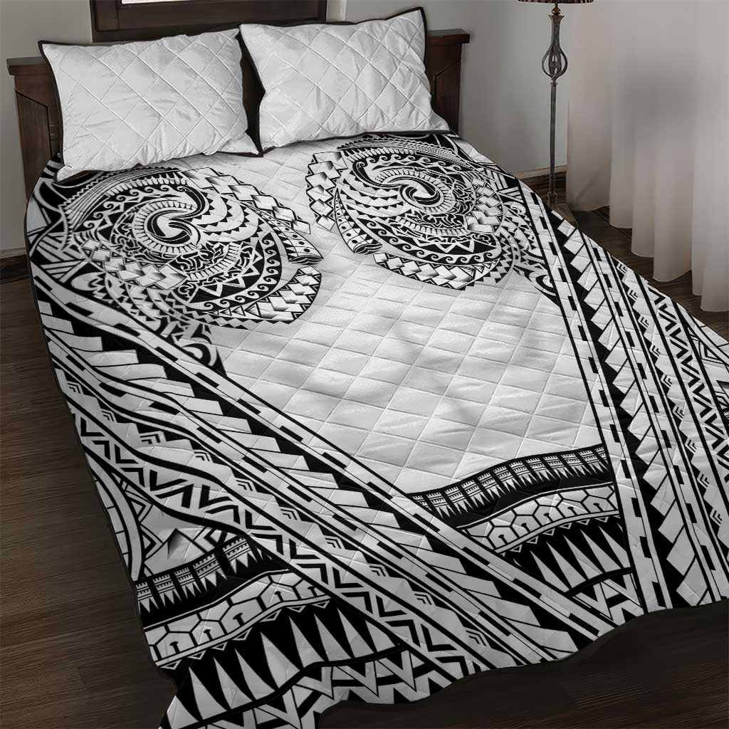 Polynesian Tattoo Inspired Cosplay Costume Quilt Bed Set Tribal Warrior White - Polynesian Pride