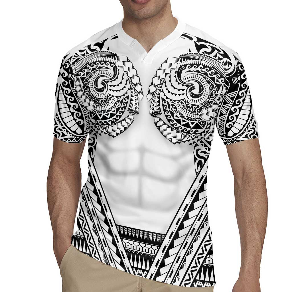 Polynesian Tattoo Inspired Cosplay Costume Rugby Jersey Tribal Warrior White - Polynesian Pride
