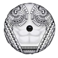 Polynesian Tattoo Inspired Cosplay Costume Spare Tire Cover Tribal Warrior White - Polynesian Pride